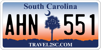 SC license plate AHN551