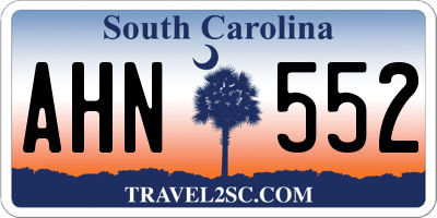 SC license plate AHN552