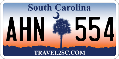 SC license plate AHN554