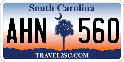 SC license plate AHN560