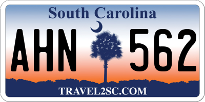 SC license plate AHN562