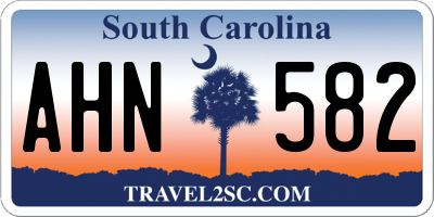 SC license plate AHN582