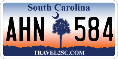 SC license plate AHN584