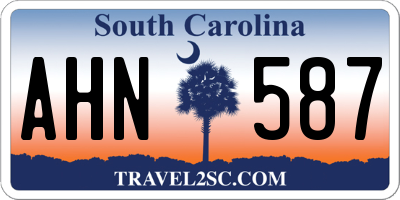 SC license plate AHN587