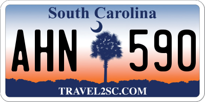 SC license plate AHN590