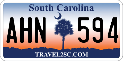 SC license plate AHN594