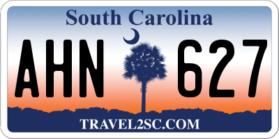 SC license plate AHN627