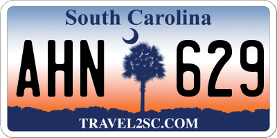 SC license plate AHN629