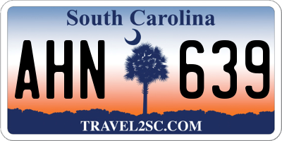 SC license plate AHN639