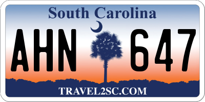 SC license plate AHN647