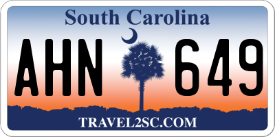 SC license plate AHN649