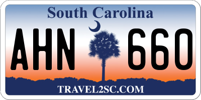 SC license plate AHN660