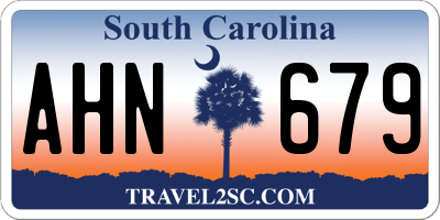 SC license plate AHN679