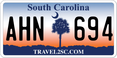 SC license plate AHN694