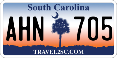 SC license plate AHN705