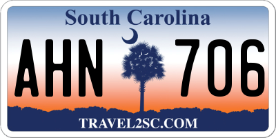 SC license plate AHN706