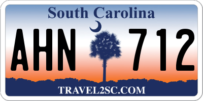 SC license plate AHN712
