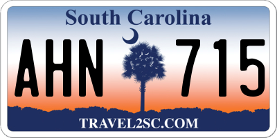 SC license plate AHN715