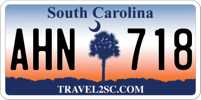 SC license plate AHN718