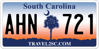 SC license plate AHN721
