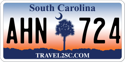 SC license plate AHN724