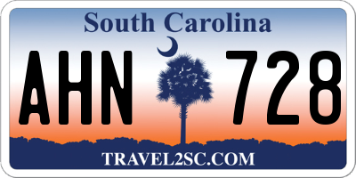 SC license plate AHN728