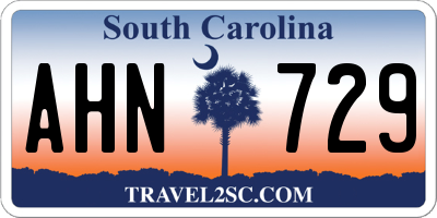 SC license plate AHN729
