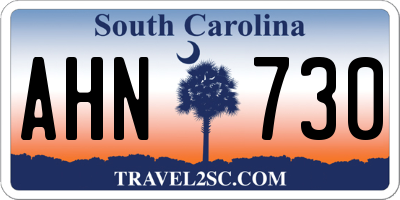 SC license plate AHN730