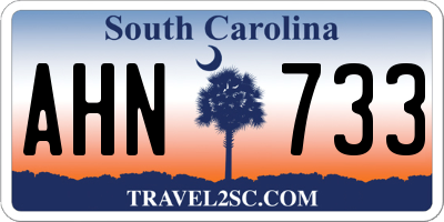 SC license plate AHN733