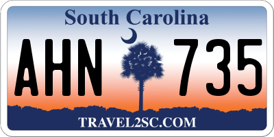SC license plate AHN735