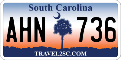 SC license plate AHN736