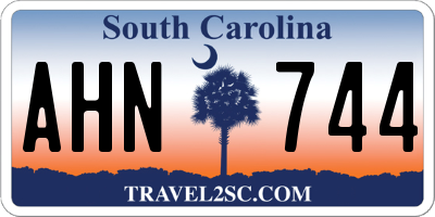 SC license plate AHN744