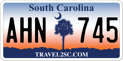 SC license plate AHN745
