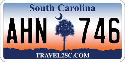SC license plate AHN746