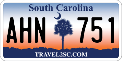 SC license plate AHN751