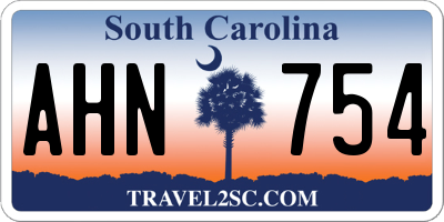 SC license plate AHN754