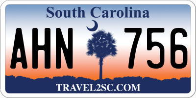 SC license plate AHN756