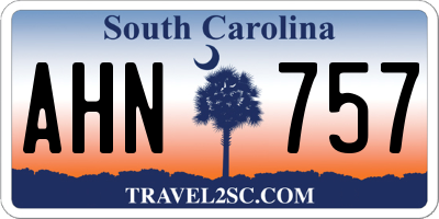 SC license plate AHN757