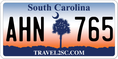 SC license plate AHN765