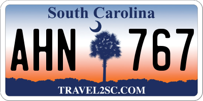 SC license plate AHN767