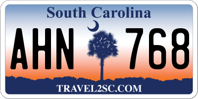 SC license plate AHN768