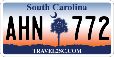 SC license plate AHN772