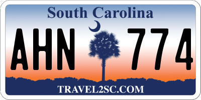 SC license plate AHN774