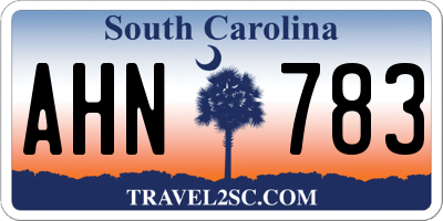 SC license plate AHN783