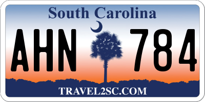 SC license plate AHN784