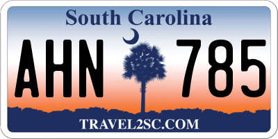 SC license plate AHN785