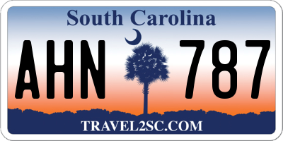 SC license plate AHN787