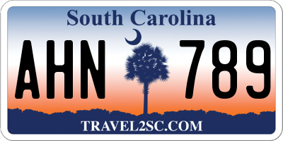 SC license plate AHN789