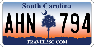 SC license plate AHN794