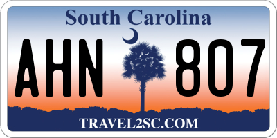 SC license plate AHN807